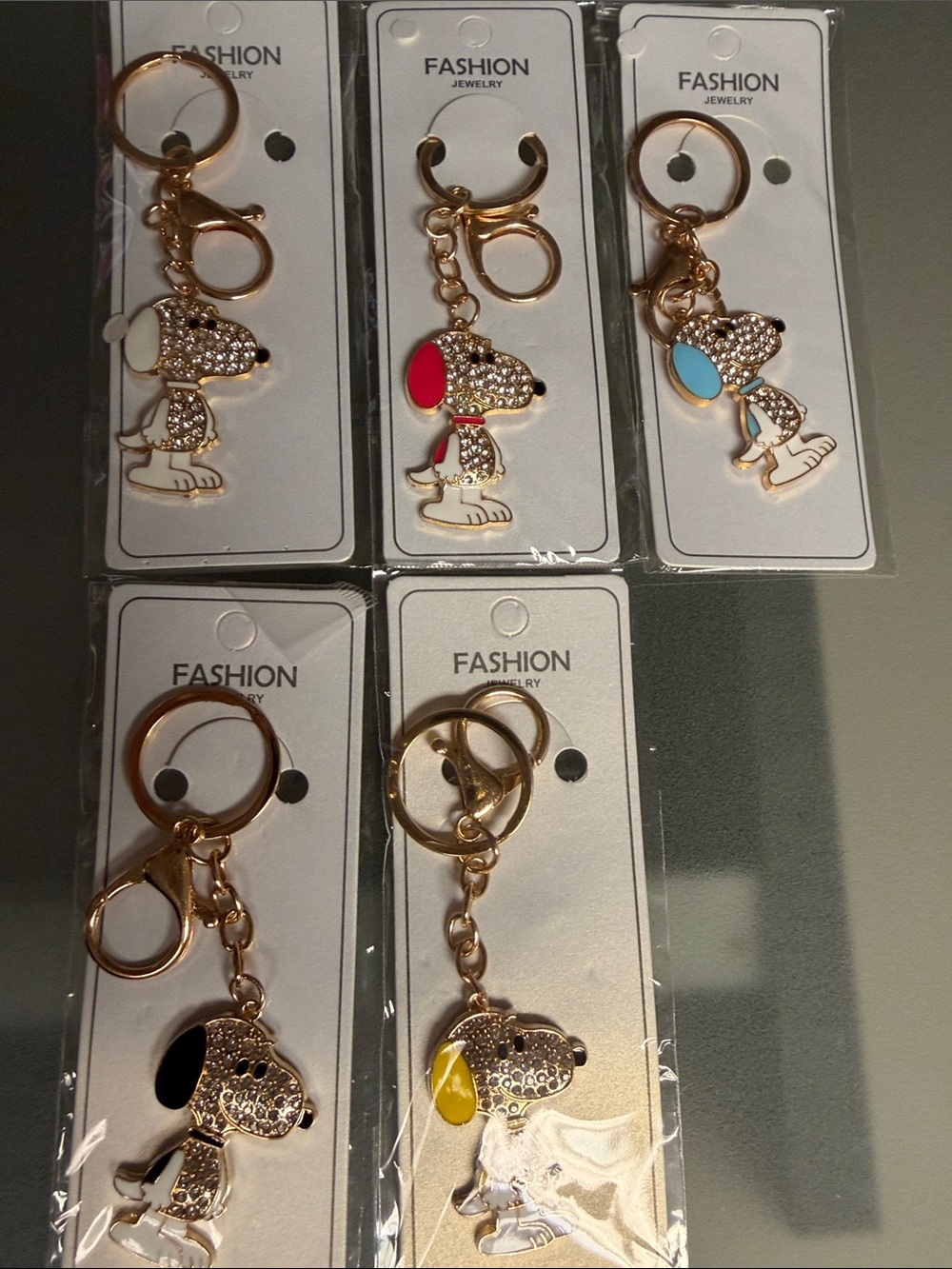Snoopy gold keychain bag charms choose your favorite color
